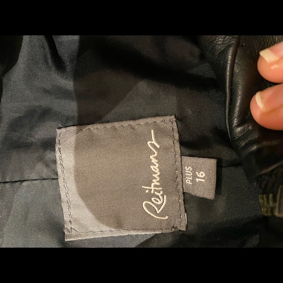 GUC Black pleather jacket, size 16 plus, great look with jeans or skirt & boots - Picture 4 of 4